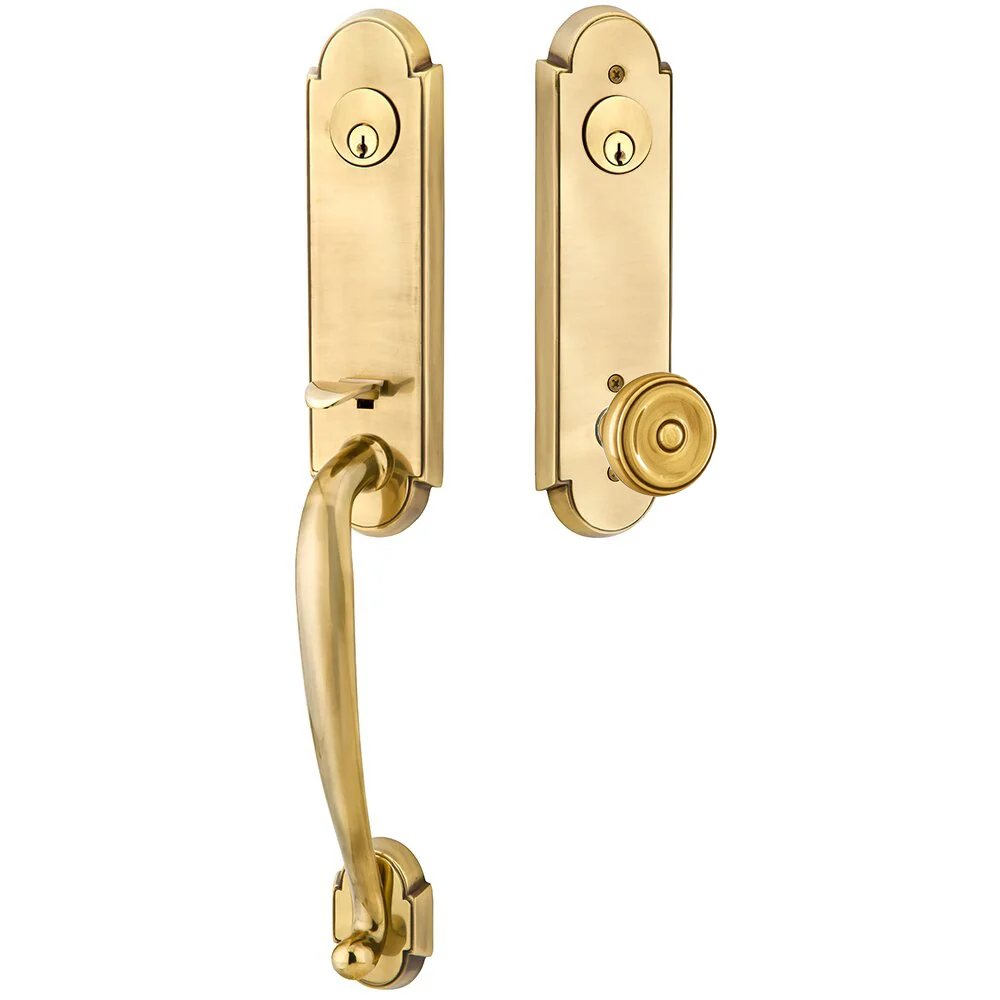 Emtek Richmond Tubular Entryset Monolithic with Waverly Knob