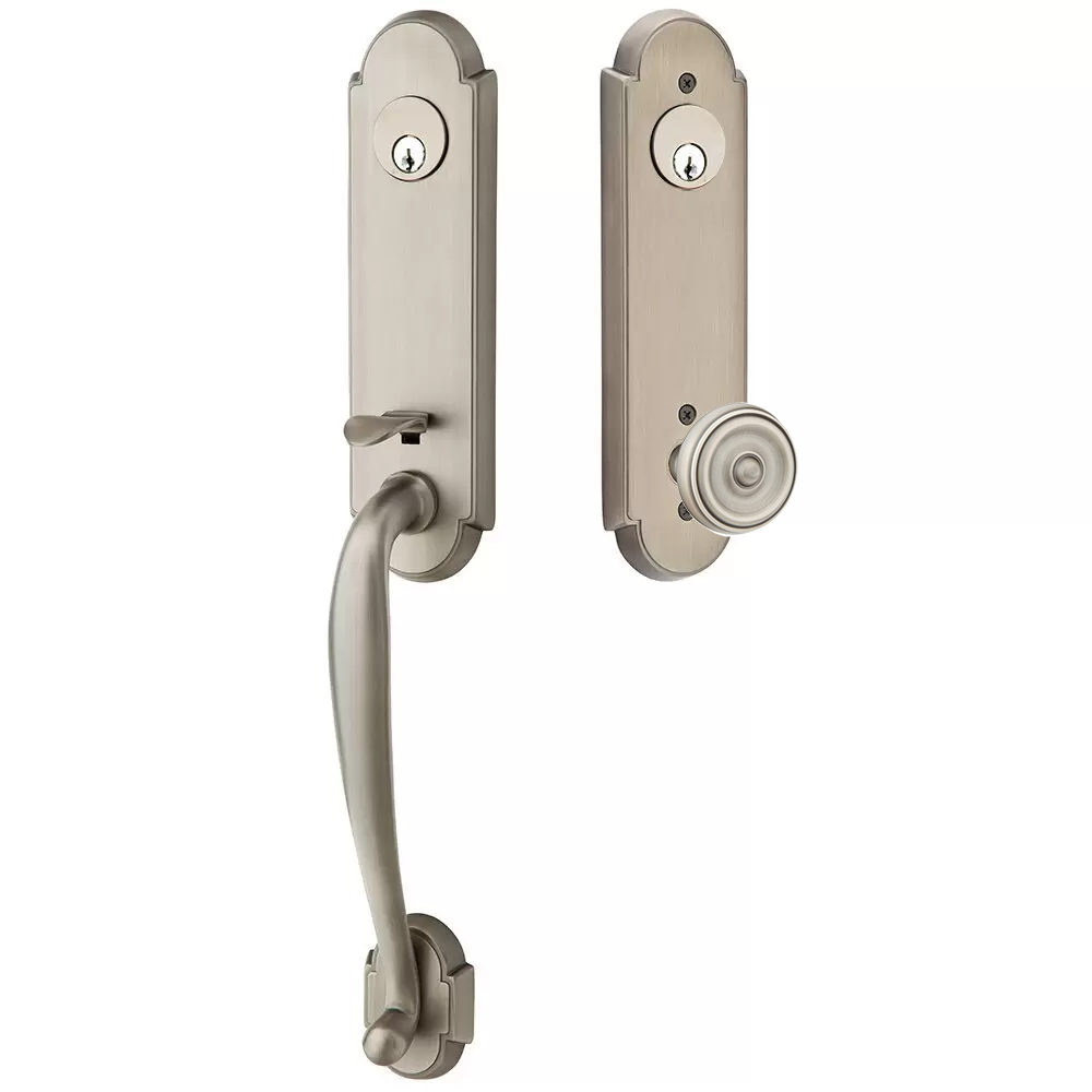 Emtek Richmond Tubular Entryset Monolithic with Waverly Knob