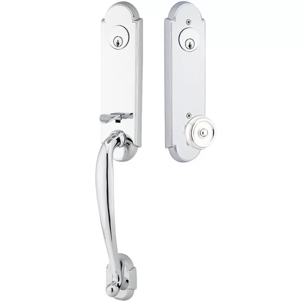 Emtek Richmond Tubular Entryset Monolithic with Waverly Knob