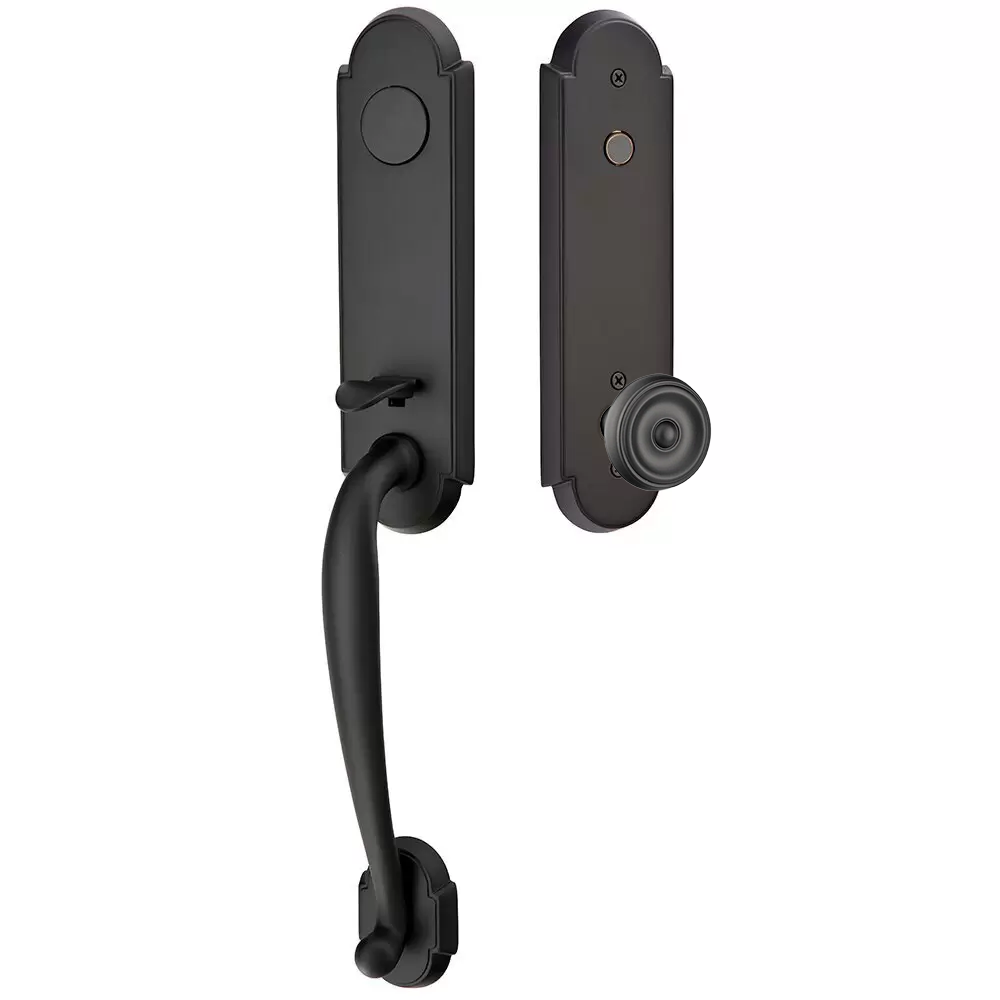 Emtek Richmond Tubular Entryset Monolithic with Waverly Knob