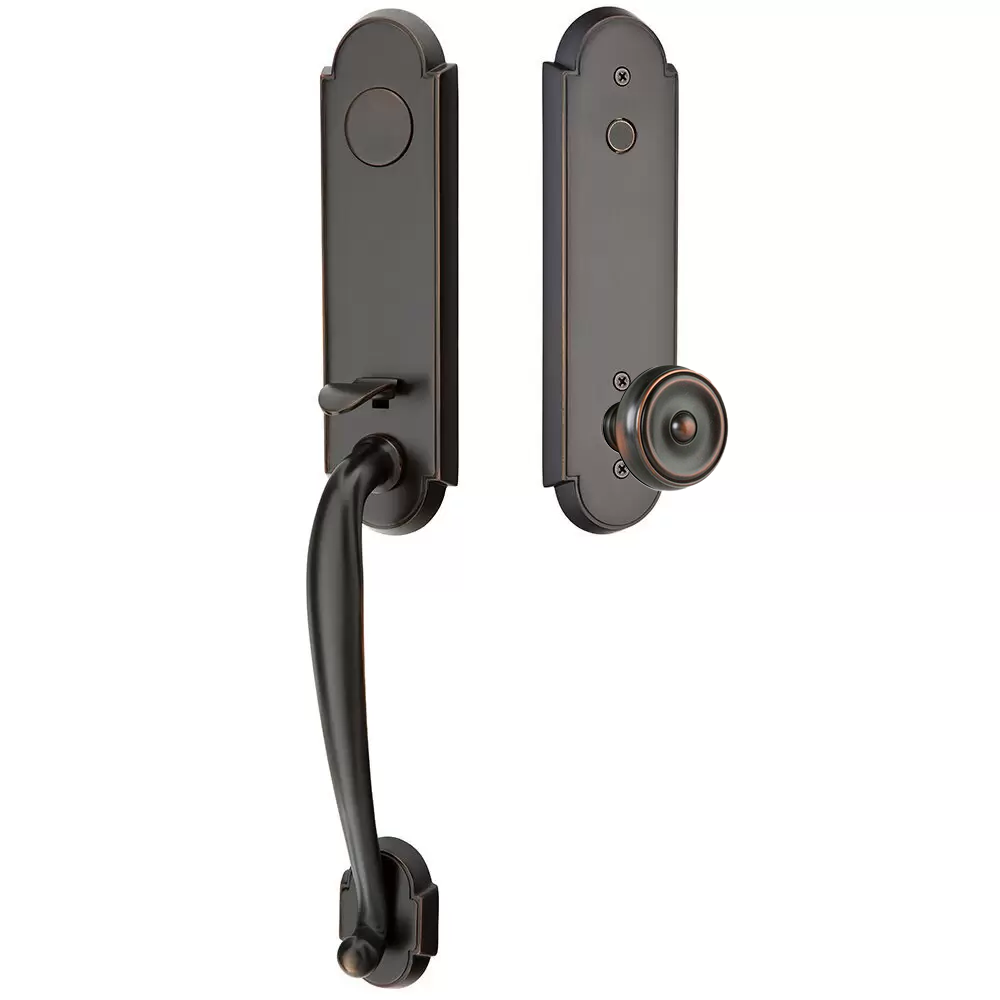 Emtek Richmond Tubular Entryset Monolithic with Waverly Knob