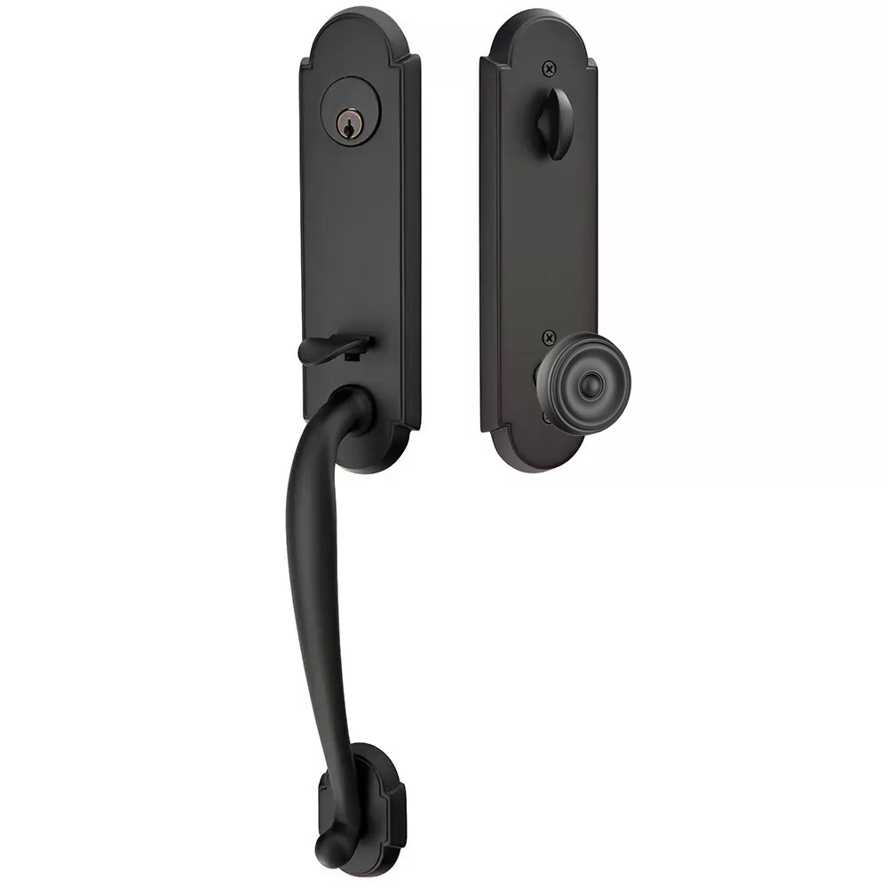 Emtek Richmond Tubular Entryset Monolithic with Waverly Knob