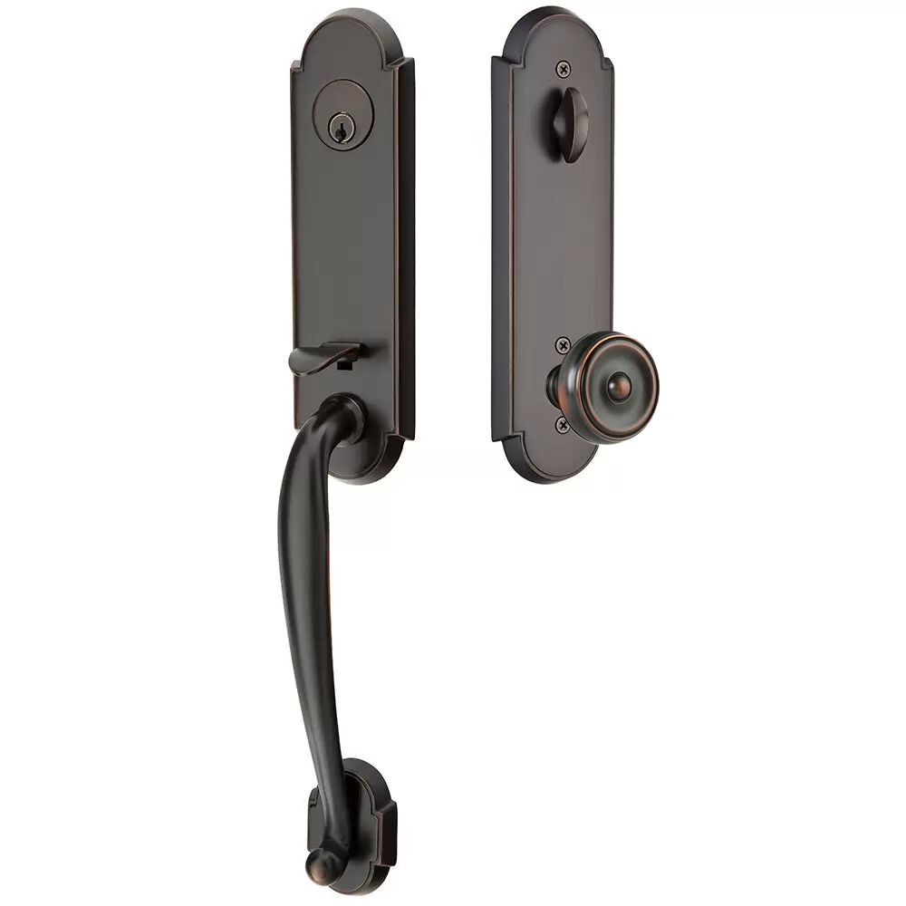 Emtek Richmond Tubular Entryset Monolithic with Waverly Knob