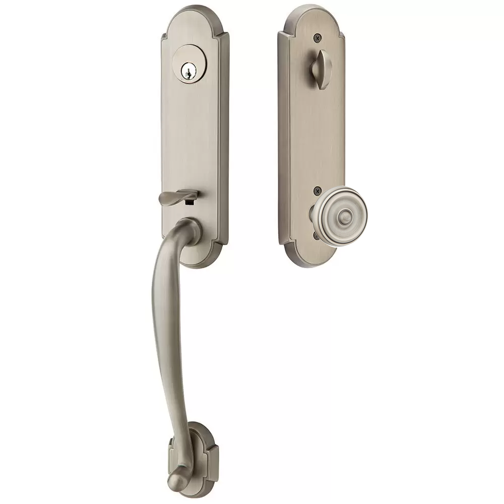 Emtek Richmond Tubular Entryset Monolithic with Waverly Knob