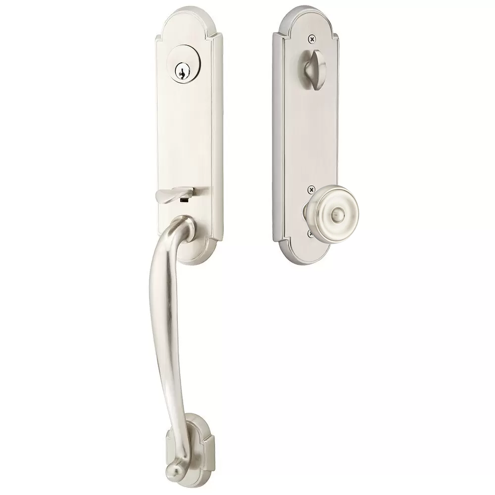 Emtek Richmond Tubular Entryset Monolithic with Waverly Knob