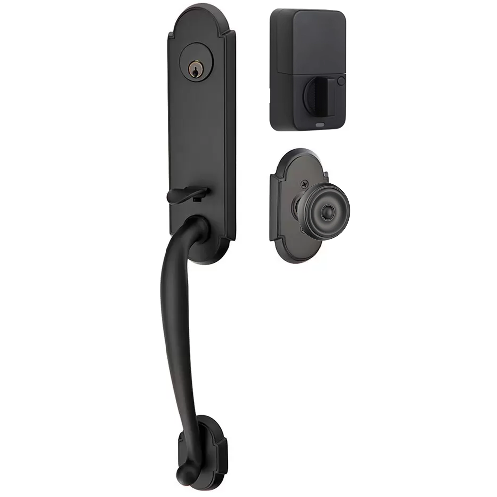 Emtek Richmond Tubular Entryset Monolithic with Waverly Knob