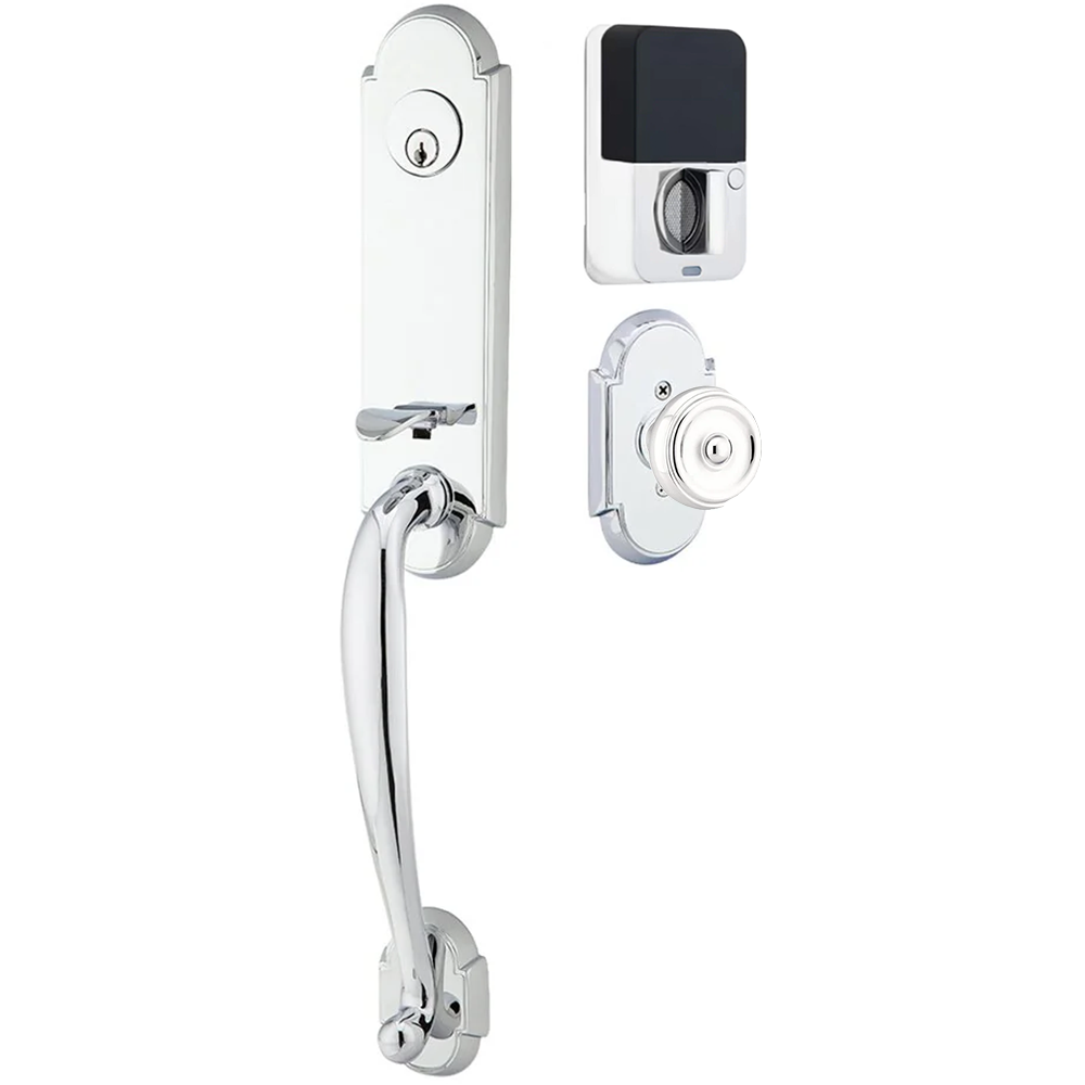 Emtek Richmond Tubular Entryset Monolithic with Waverly Knob