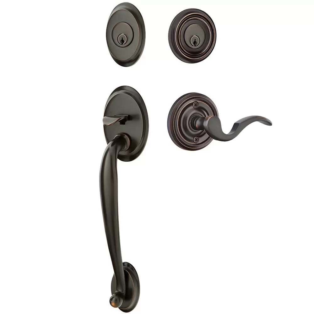 Emtek Saratoga Tubular Entryset Sectional with Cortina Lever