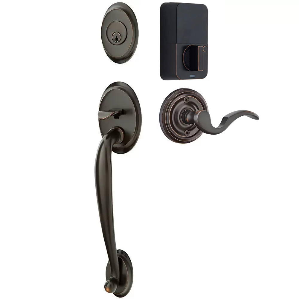 Emtek Saratoga Tubular Entryset Sectional with Cortina Lever