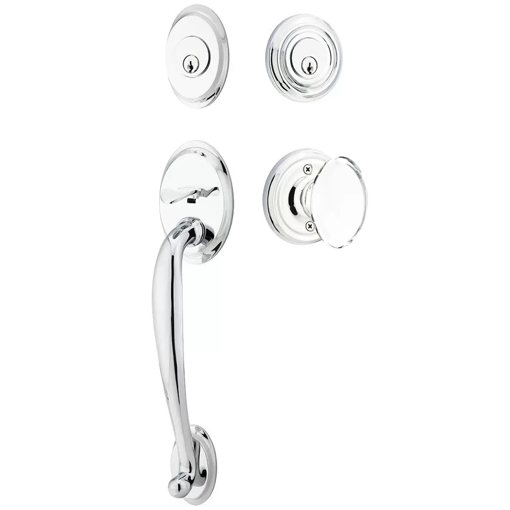 Emtek Saratoga Tubular Entryset Sectional with Hampton Glass Knob