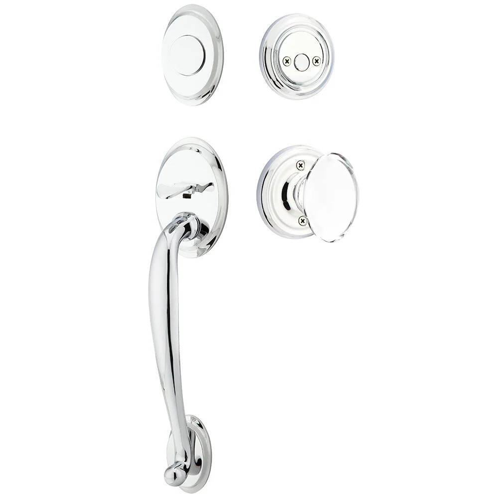 Emtek Saratoga Tubular Entryset Sectional with Hampton Glass Knob