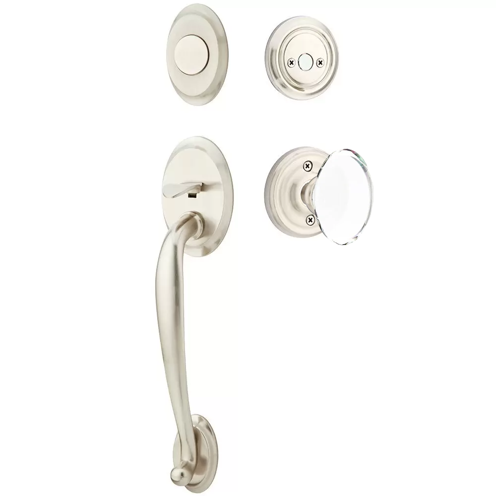 Emtek Saratoga Tubular Entryset Sectional with Hampton Glass Knob