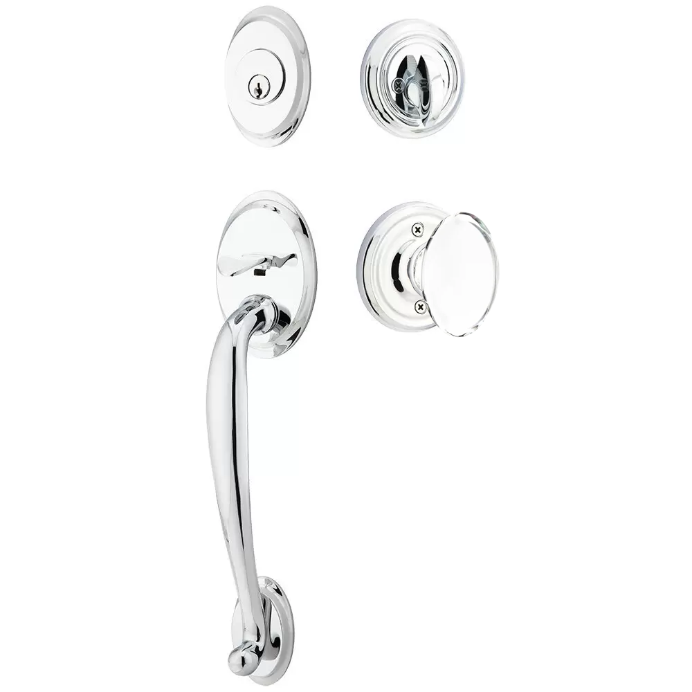 Emtek Saratoga Tubular Entryset Sectional with Hampton Glass Knob