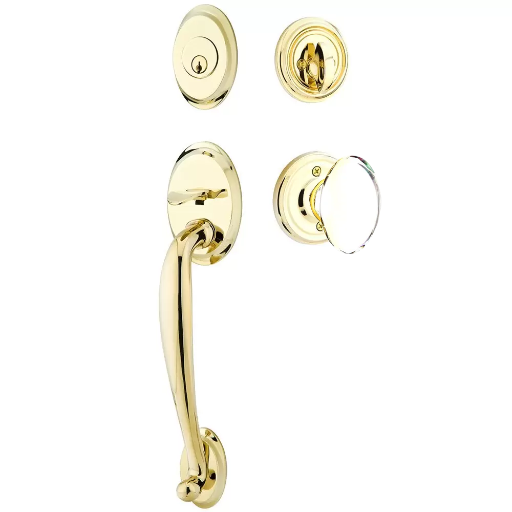 Emtek Saratoga Tubular Entryset Sectional with Hampton Glass Knob
