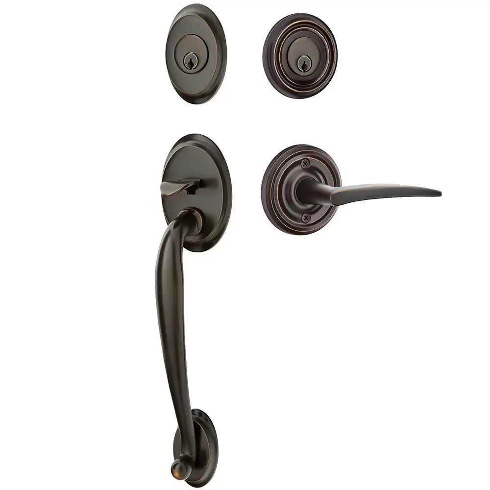 Emtek Saratoga Tubular Entryset Sectional with Poseidon Lever