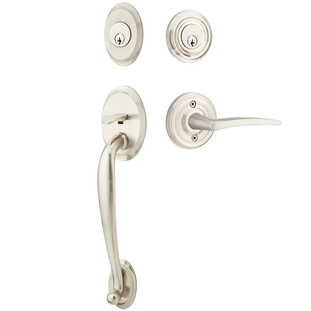 Emtek Saratoga Tubular Entryset Sectional with Poseidon Lever