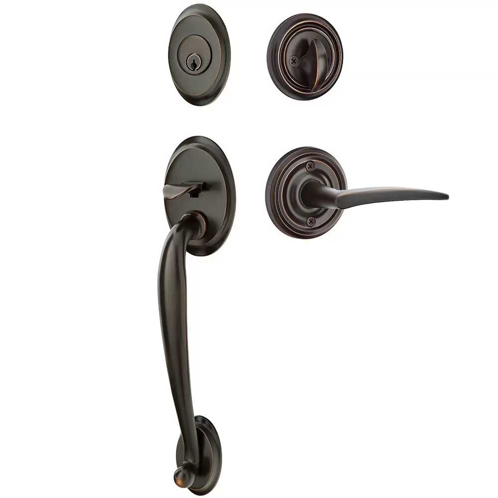 Emtek Saratoga Tubular Entryset Sectional with Poseidon Lever