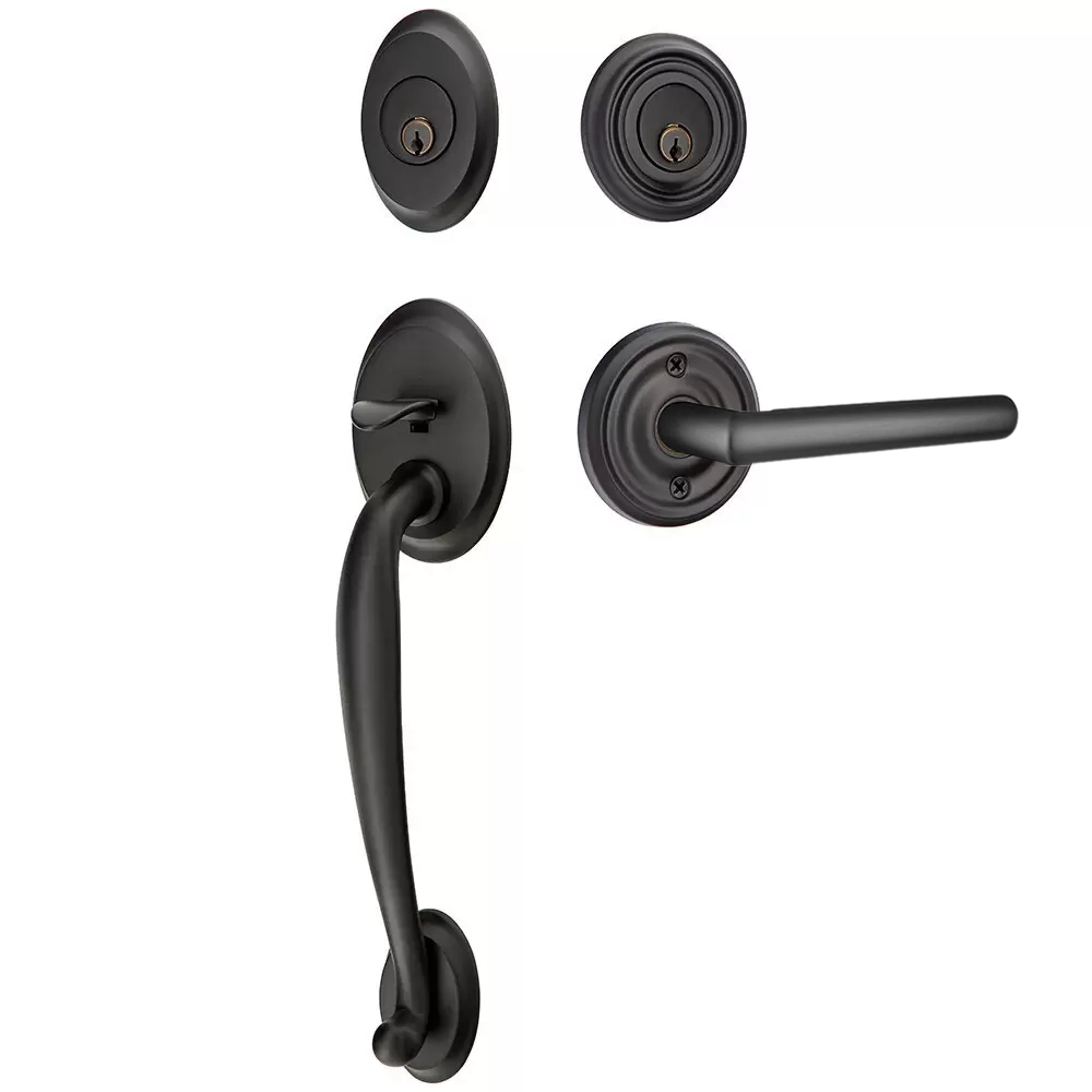 Emtek Saratoga Tubular Entryset Sectional with Stuttgart Lever