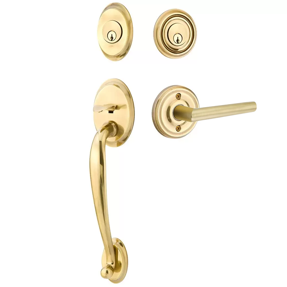 Emtek Saratoga Tubular Entryset Sectional with Stuttgart Lever