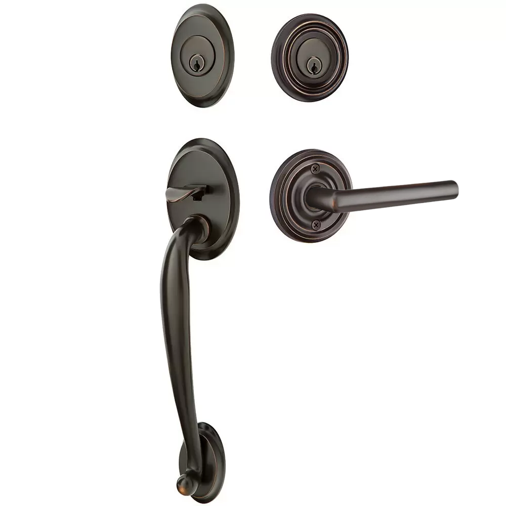 Emtek Saratoga Tubular Entryset Sectional with Stuttgart Lever