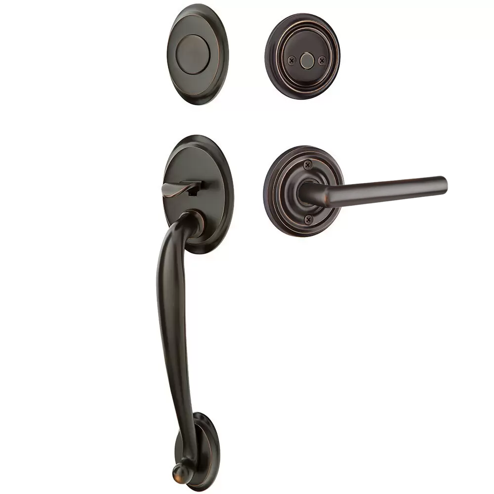 Emtek Saratoga Tubular Entryset Sectional with Stuttgart Lever