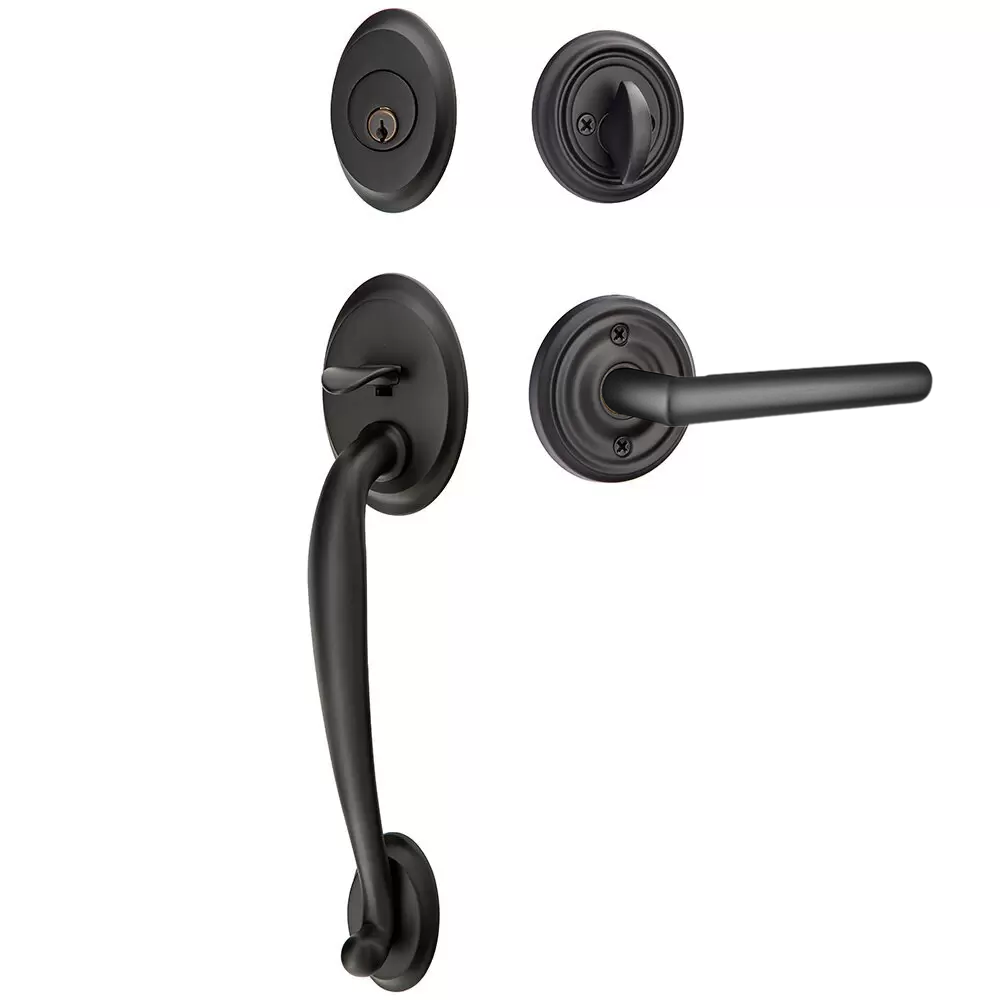 Emtek Saratoga Tubular Entryset Sectional with Stuttgart Lever