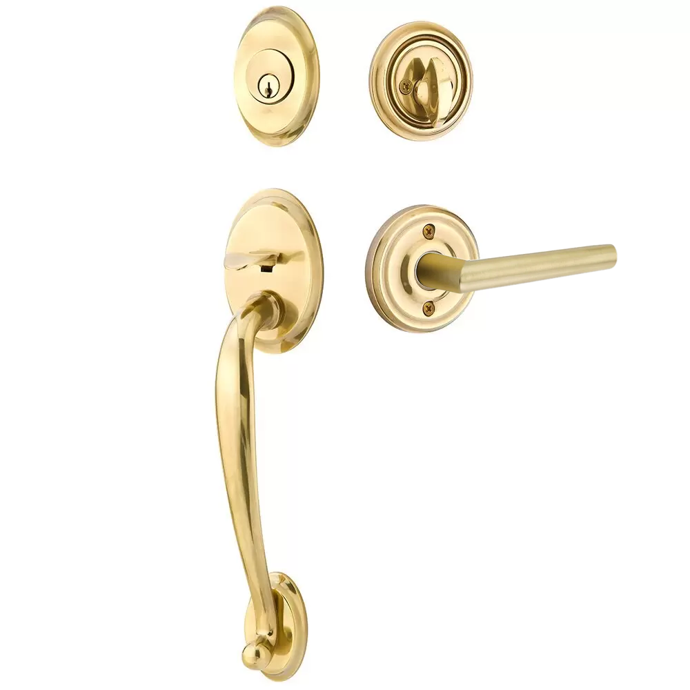 Emtek Saratoga Tubular Entryset Sectional with Stuttgart Lever