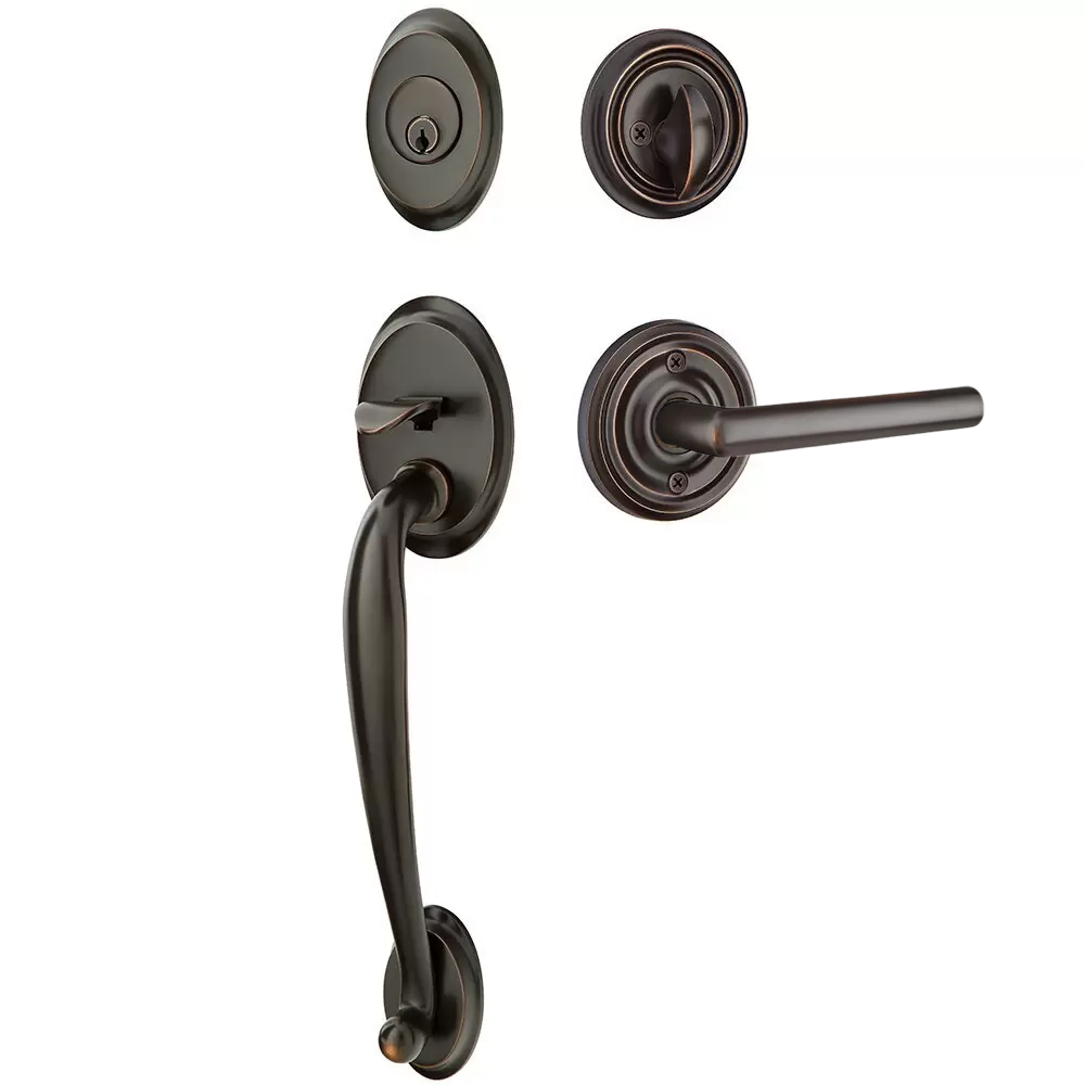 Emtek Saratoga Tubular Entryset Sectional with Stuttgart Lever