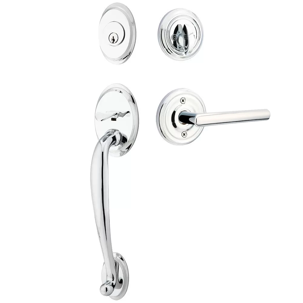 Emtek Saratoga Tubular Entryset Sectional with Stuttgart Lever