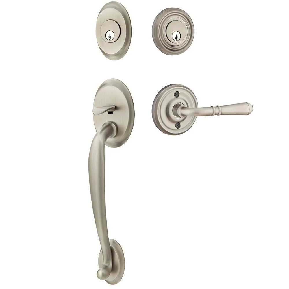 Emtek Saratoga Tubular Entryset Sectional with Turino Lever