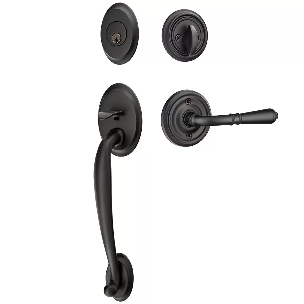 Emtek Saratoga Tubular Entryset Sectional with Turino Lever