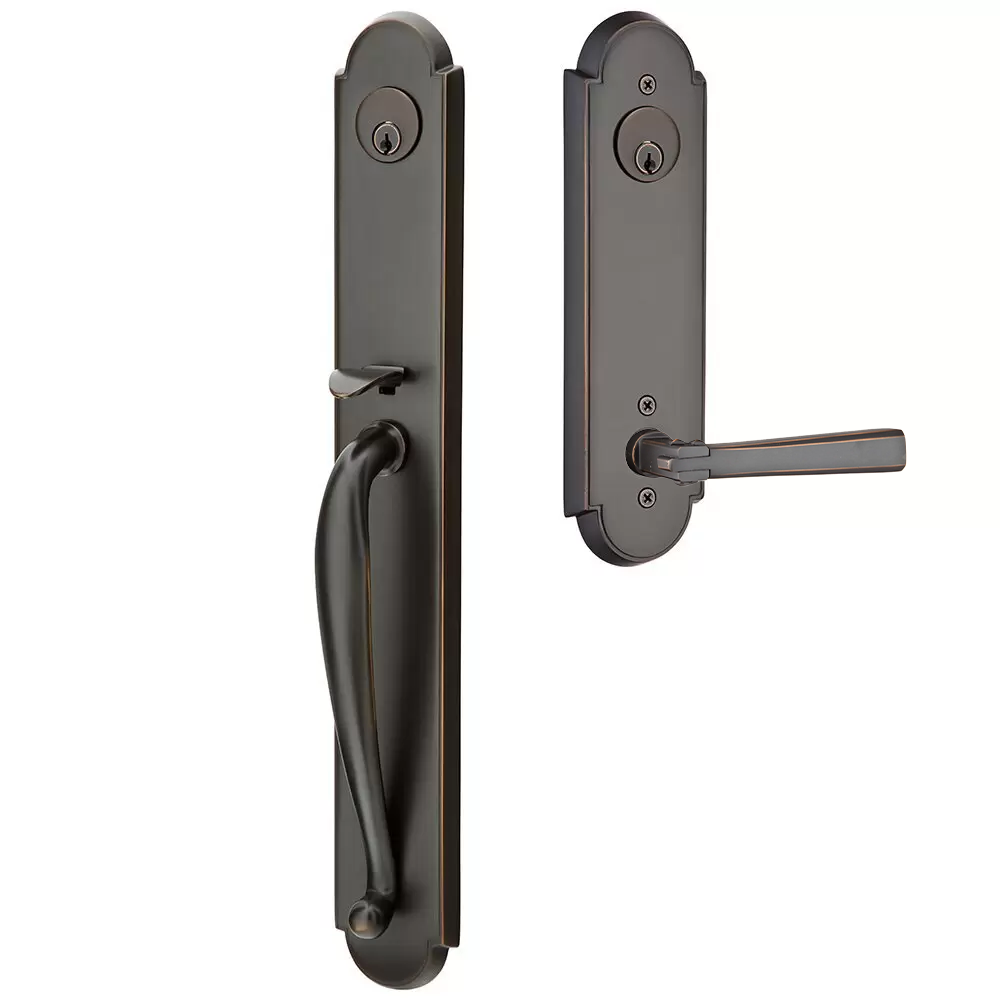 Emtek Wilmington Tubular Entryset Full Length with Arts & Crafts Lever