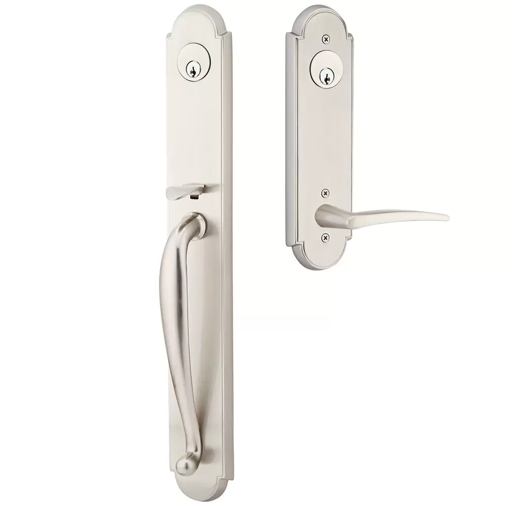 Emtek Wilmington Tubular Entryset Full Length with Poseidon Lever