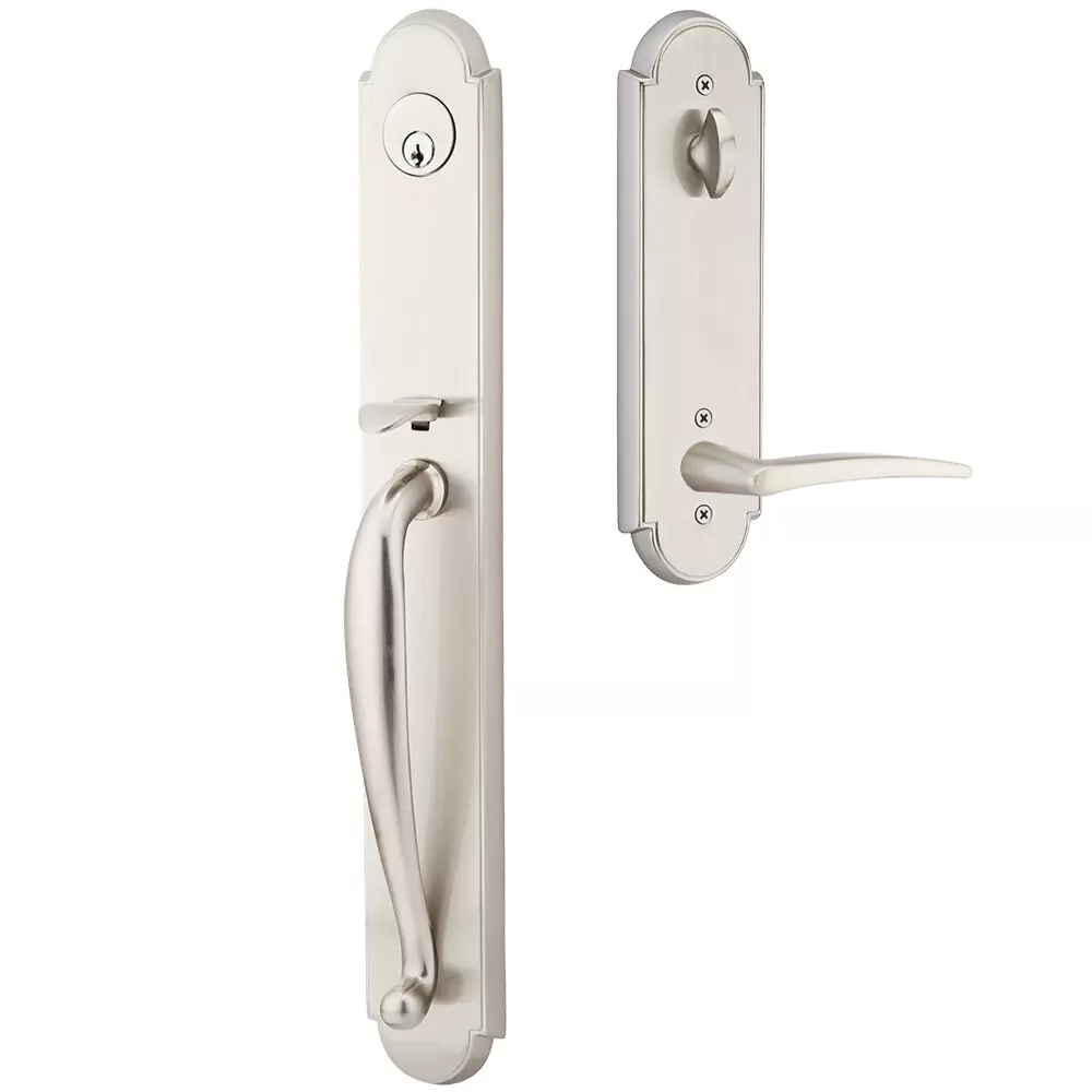 Emtek Wilmington Tubular Entryset Full Length with Poseidon Lever