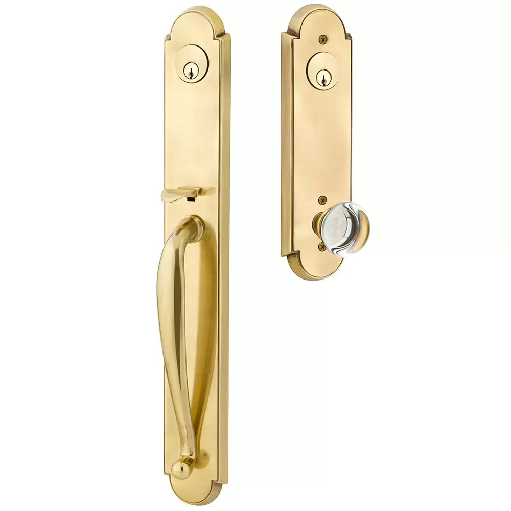 Emtek Wilmington Tubular Entryset Full Length with Providence Glass Knob