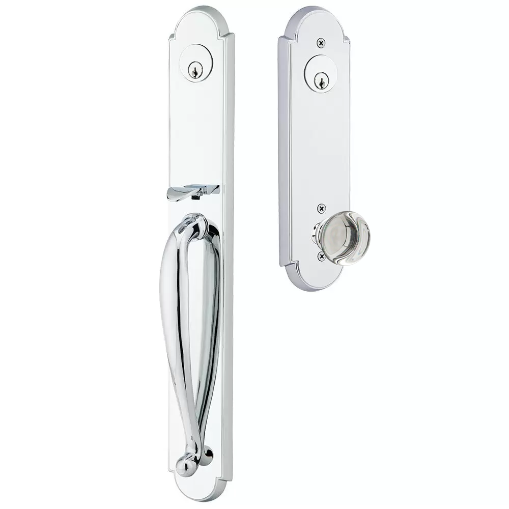 Emtek Wilmington Tubular Entryset Full Length with Providence Glass Knob