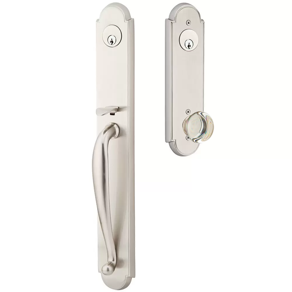 Emtek Wilmington Tubular Entryset Full Length with Providence Glass Knob