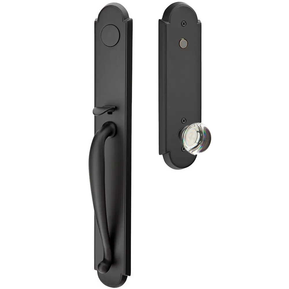 Emtek Wilmington Tubular Entryset Full Length with Providence Glass Knob