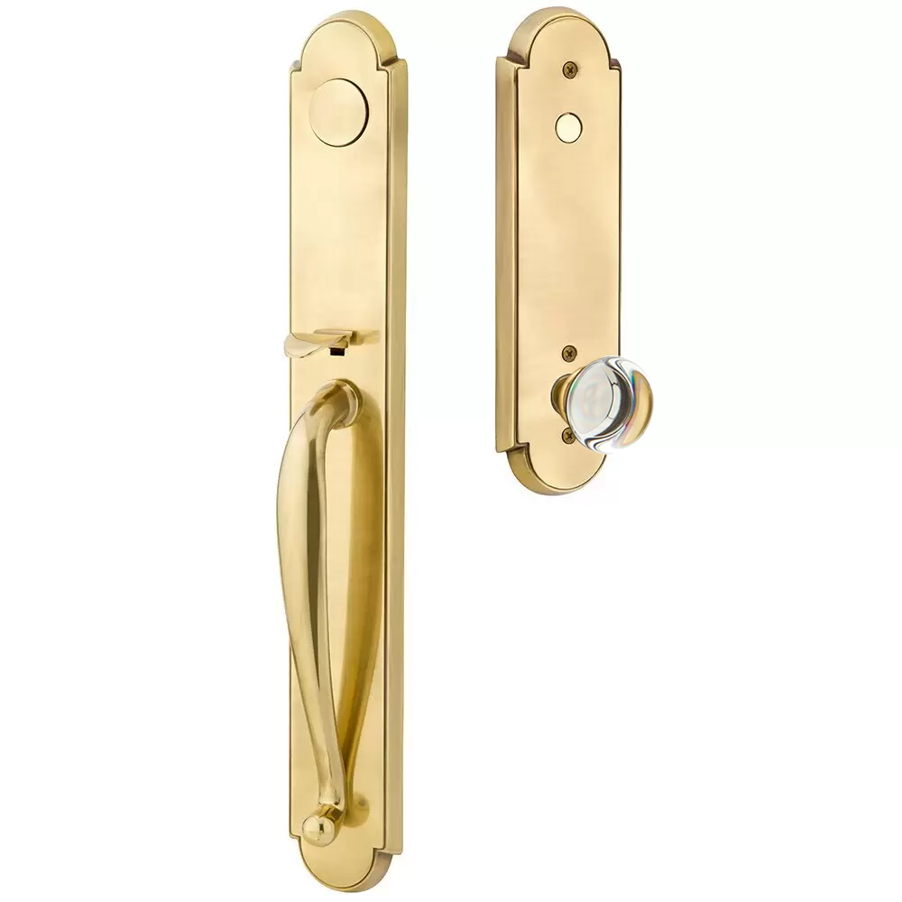 Emtek Wilmington Tubular Entryset Full Length with Providence Glass Knob