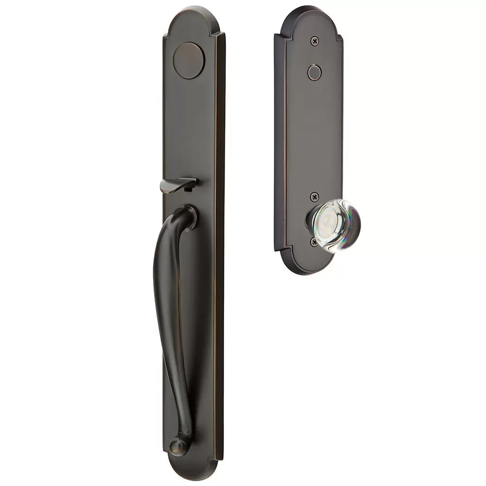 Emtek Wilmington Tubular Entryset Full Length with Providence Glass Knob