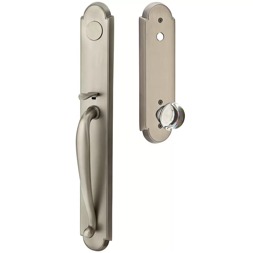 Emtek Wilmington Tubular Entryset Full Length with Providence Glass Knob