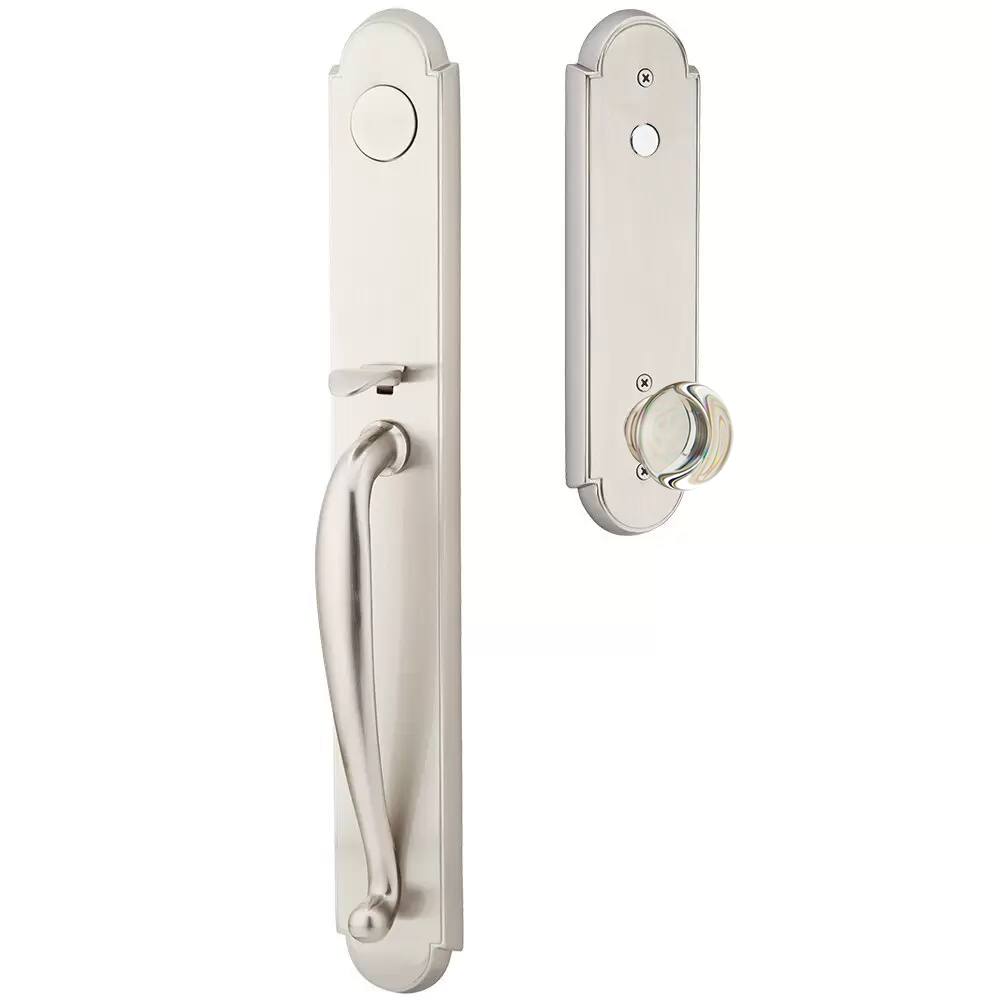 Emtek Wilmington Tubular Entryset Full Length with Providence Glass Knob