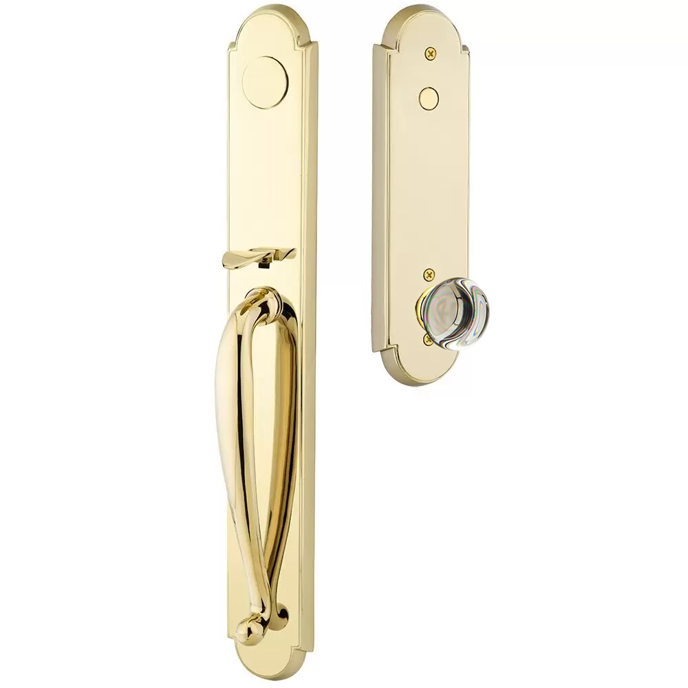 Emtek Wilmington Tubular Entryset Full Length with Providence Glass Knob