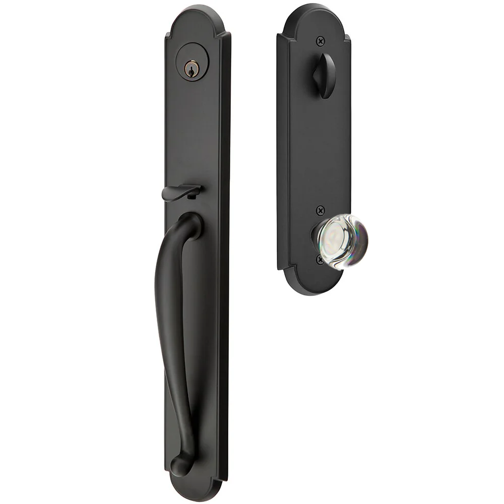 Emtek Wilmington Tubular Entryset Full Length with Providence Glass Knob