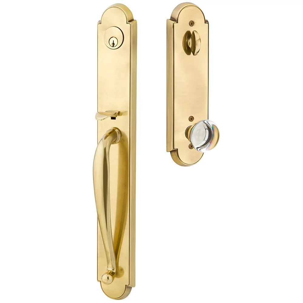 Emtek Wilmington Tubular Entryset Full Length with Providence Glass Knob