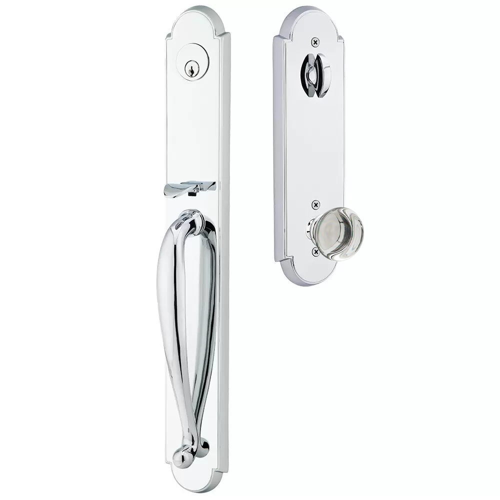 Emtek Wilmington Tubular Entryset Full Length with Providence Glass Knob