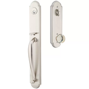 Emtek Wilmington Tubular Entryset Full Length with Providence Glass Knob