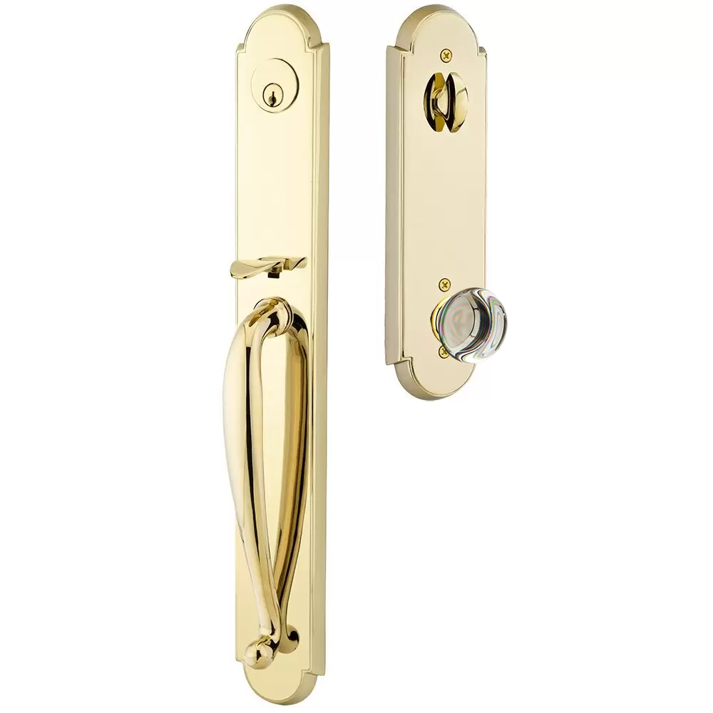 Emtek Wilmington Tubular Entryset Full Length with Providence Glass Knob