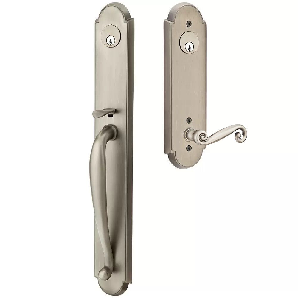 Emtek Wilmington Tubular Entryset Full Length with Rustic Lever