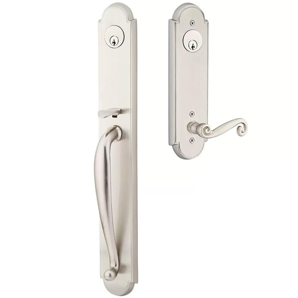 Emtek Wilmington Tubular Entryset Full Length with Rustic Lever